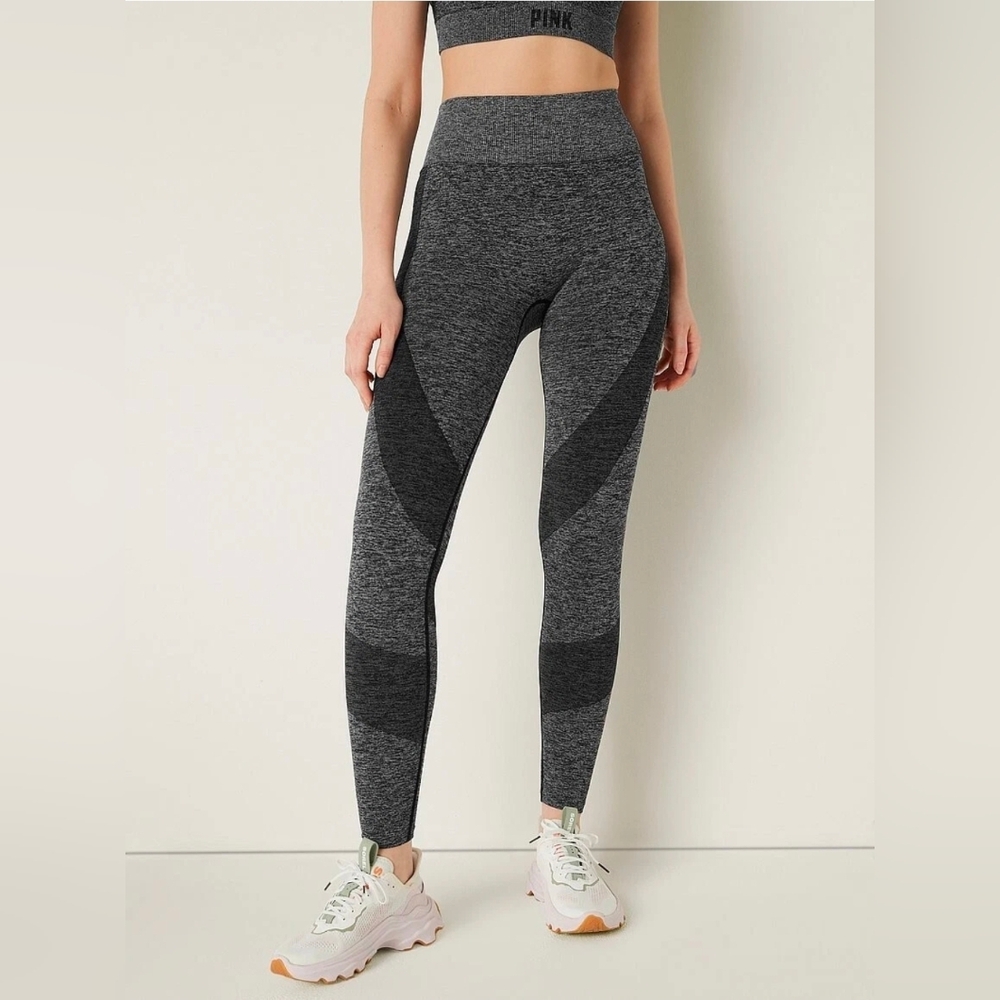 PINK Victoria’s Secret Grey Seamless High-Waist Workout Tights Size S